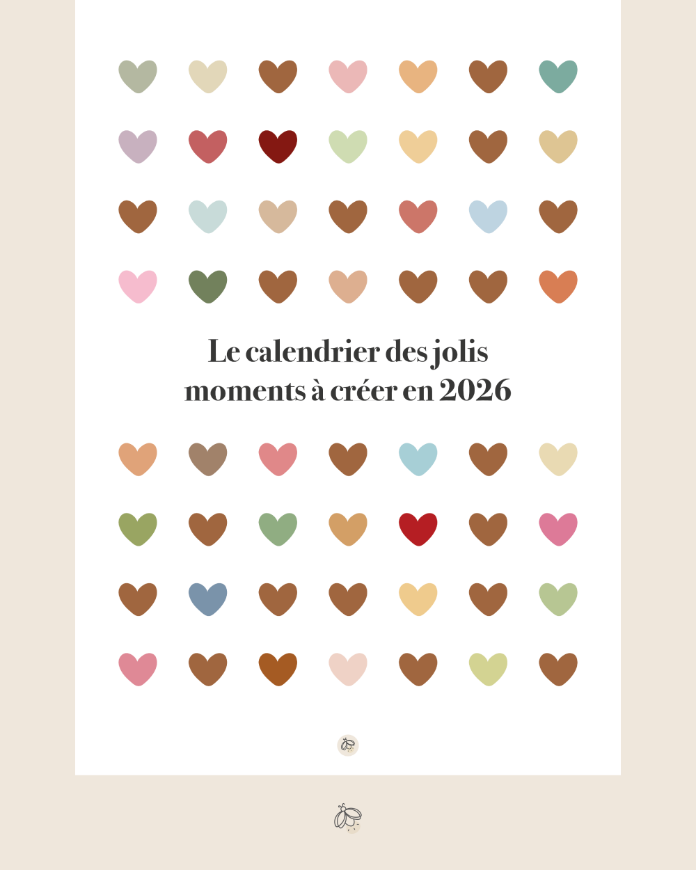 Calendrier des jolis moments à créer en 2026